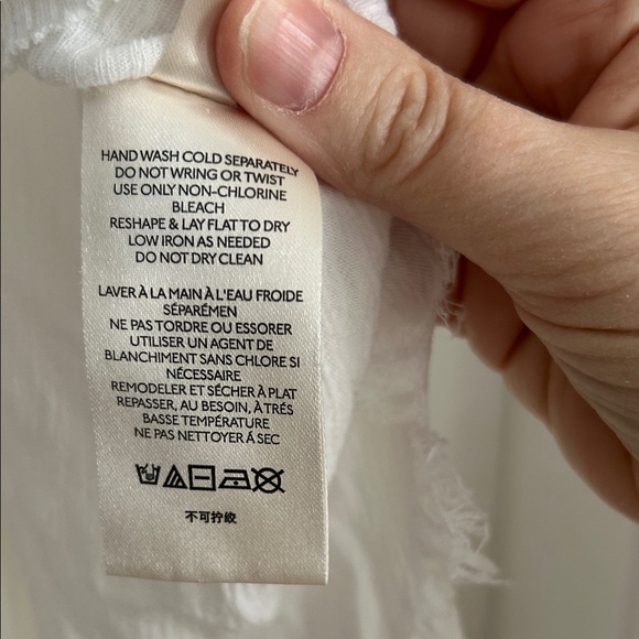 We The Free white flowy Long Sleeve Top with distressed hem - Picture 4 of 16